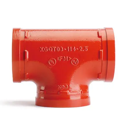 TE EGALE RAINURE PEINT ROUGE UL/FM DN 32 (1''1/4)