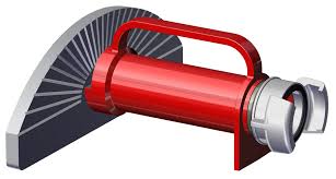 ECRAN RIDEAU D'EAU 500 L/MIN ROUGE ENTREE DSP DN40 SANS VERROU - ALUGRAVE : POK 500 LPM WATER WALL NOZZLE FLOW RATE 500 LPM @ 6 BAR MADE IN FRANCE